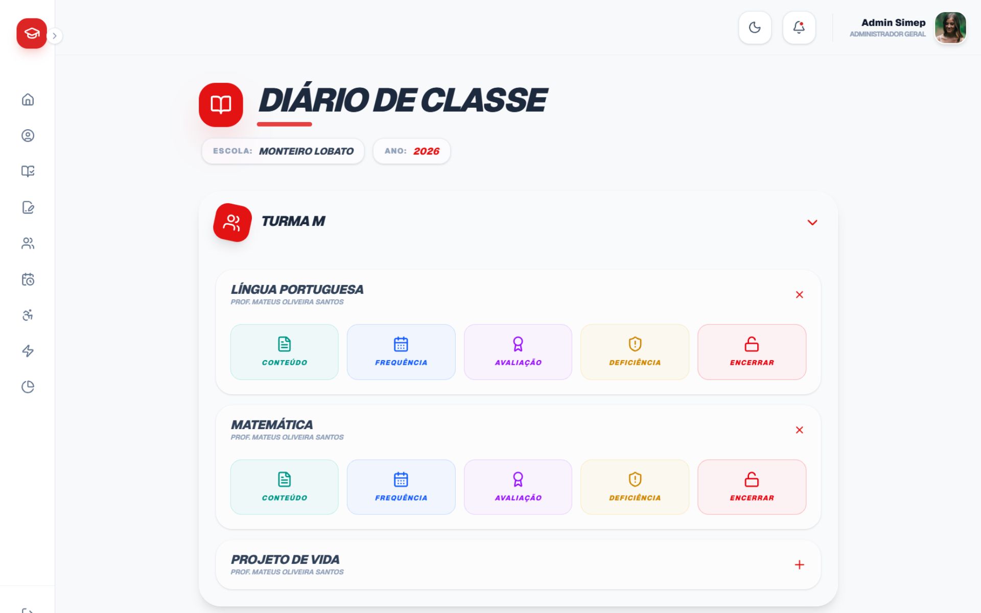 Interface do Sistema